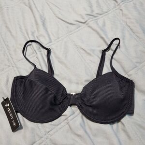NWT Tempt Me Bikini Top Black Underwire Medium Padded Push Up Swim Bra